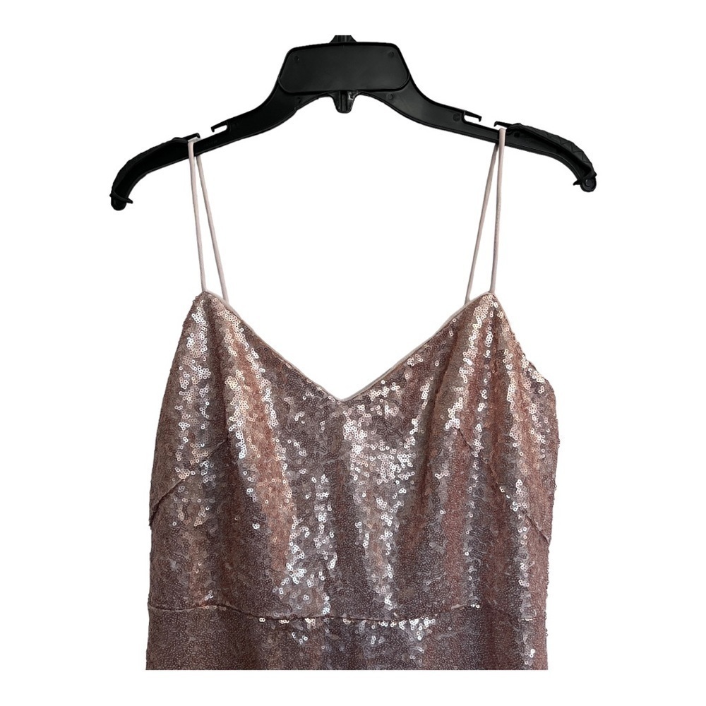 Dessy collection rose gold sequin bridesmaid dress size 10 - Picture 10 of 13